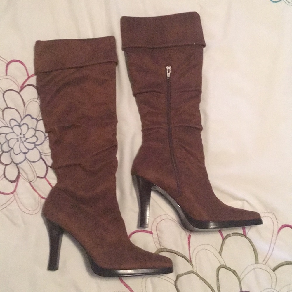 DIBA brown suede high heeled boots